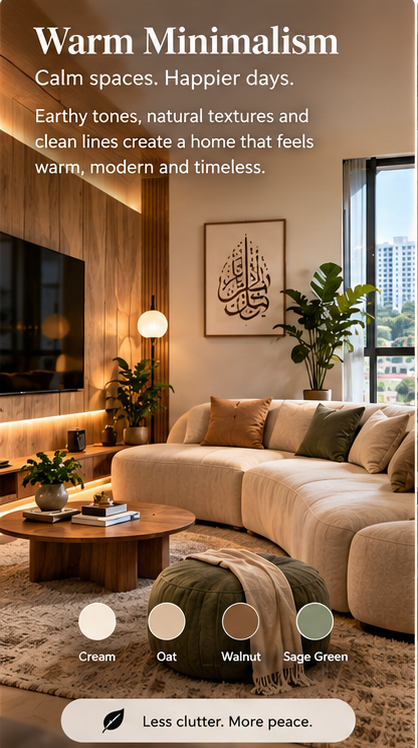 Warm minimalist Singapore BTO interior